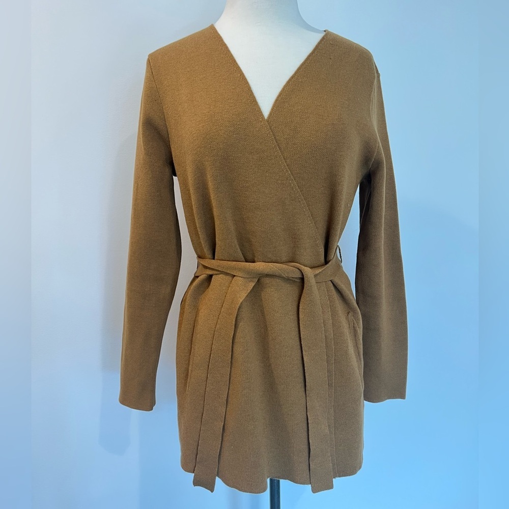 Duluth Trading Belted Cardigan Sweater Brown NWT Medium